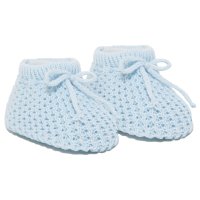 S401-B: Blue Acrylic Bootees w/Lace